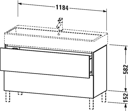 LC677903131 Тумбочка напольная L-Cube #LC6779 1184 x 459 мм Сосна серебристая, декор Duravit - Вид №1