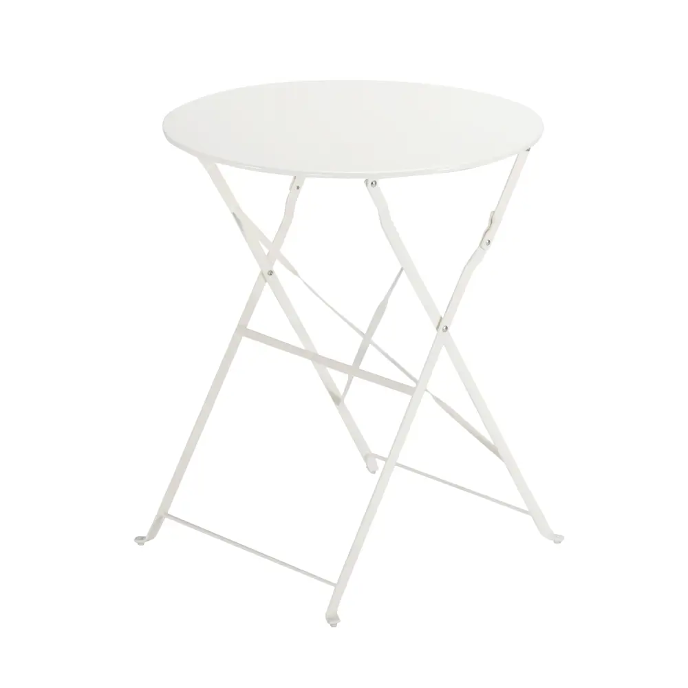 Стол садовый круглый Naterial Flora Origami складной 60x71 см сталь кремовый Товар без серии STLM-2102469 - Вид №1