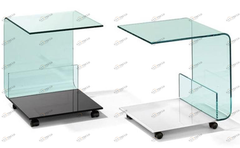 Ronald Schmitt Стеклянный журнальный столик на колесиках sun-id-1445088