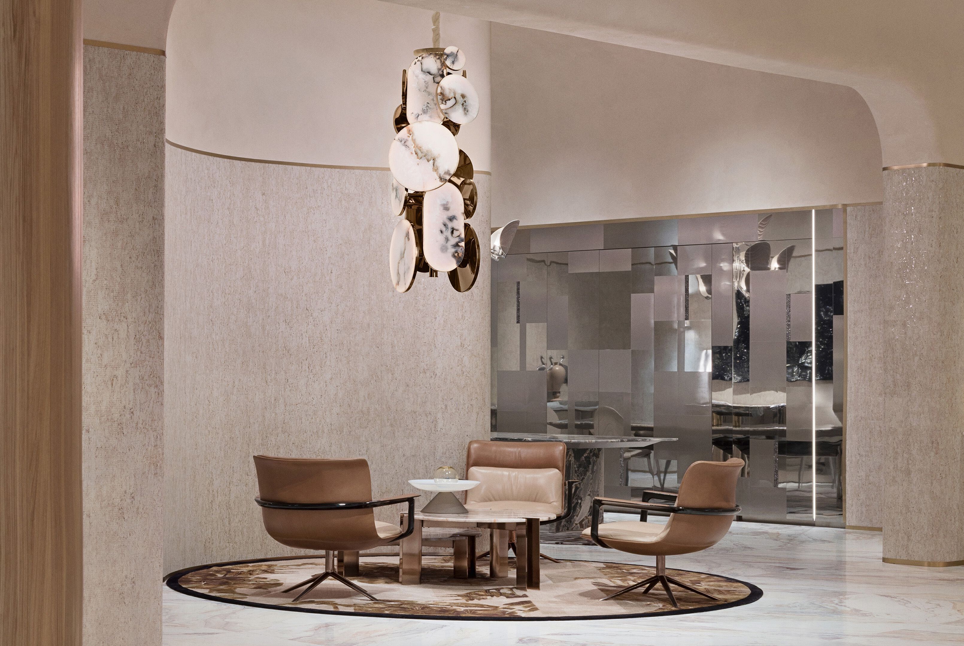 Кресло из ткани и кожи с подлокотниками Visionnaire Nomad ARCH-00073789