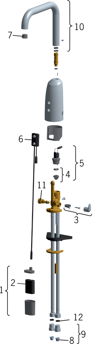 Oras 6331FZ Смеситель для умывальника, 6 V, Bluetooth 6331FZ Electra Хром  - Вид №4