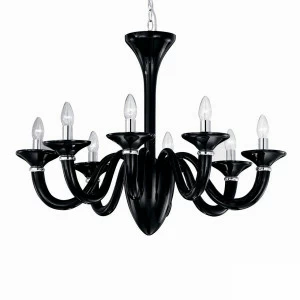 Люстра дизайнерская Old черная White Lady SP8 IDEAL LUX ДИЗАЙНЕРСКИЕ, WHITE LADY NERO 057455 Черный