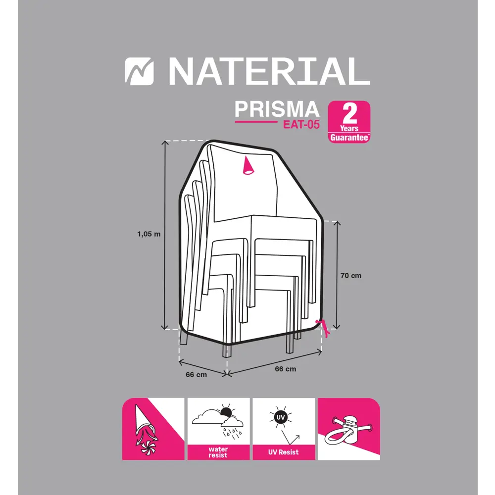 Защитный чехол для стульев Naterial 66x105x66 см полиэстер светло-серый STLM-2113425 - Вид №7