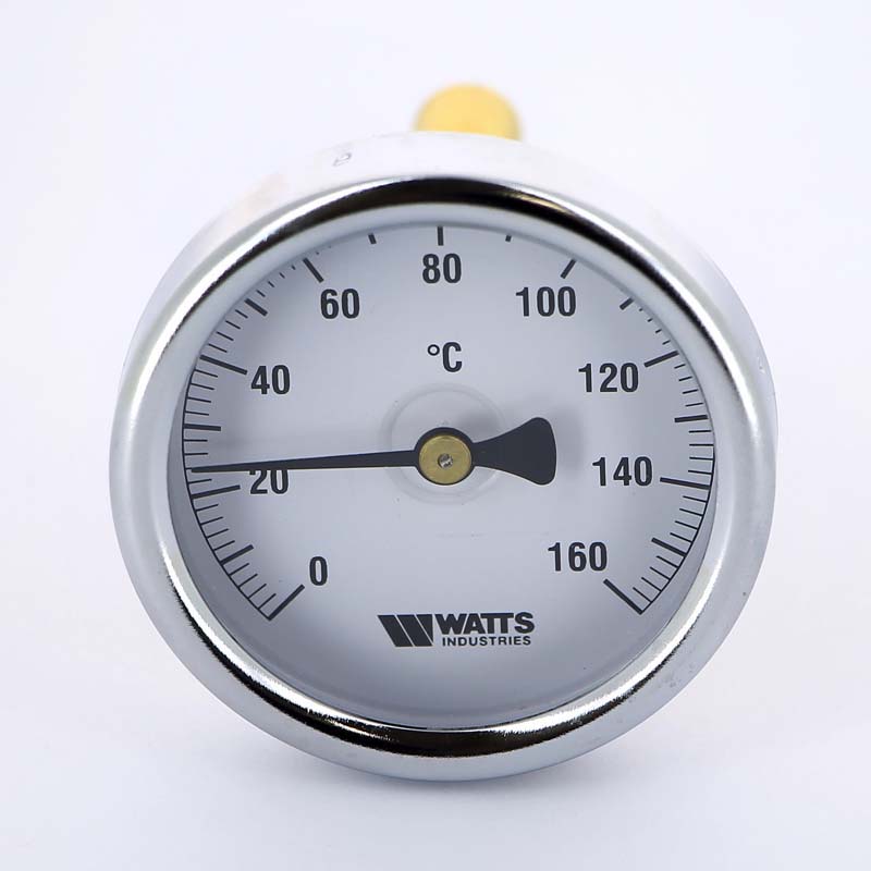 Термометр биметаллический F+R801 63мм с погружной гильзой WATTS Ind 160 град.C гильза 75мм 10005810