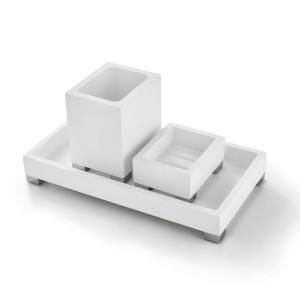 BEMDW98A 3SC Набор из 3 предметов, стакан, мыло, поднос Moderno