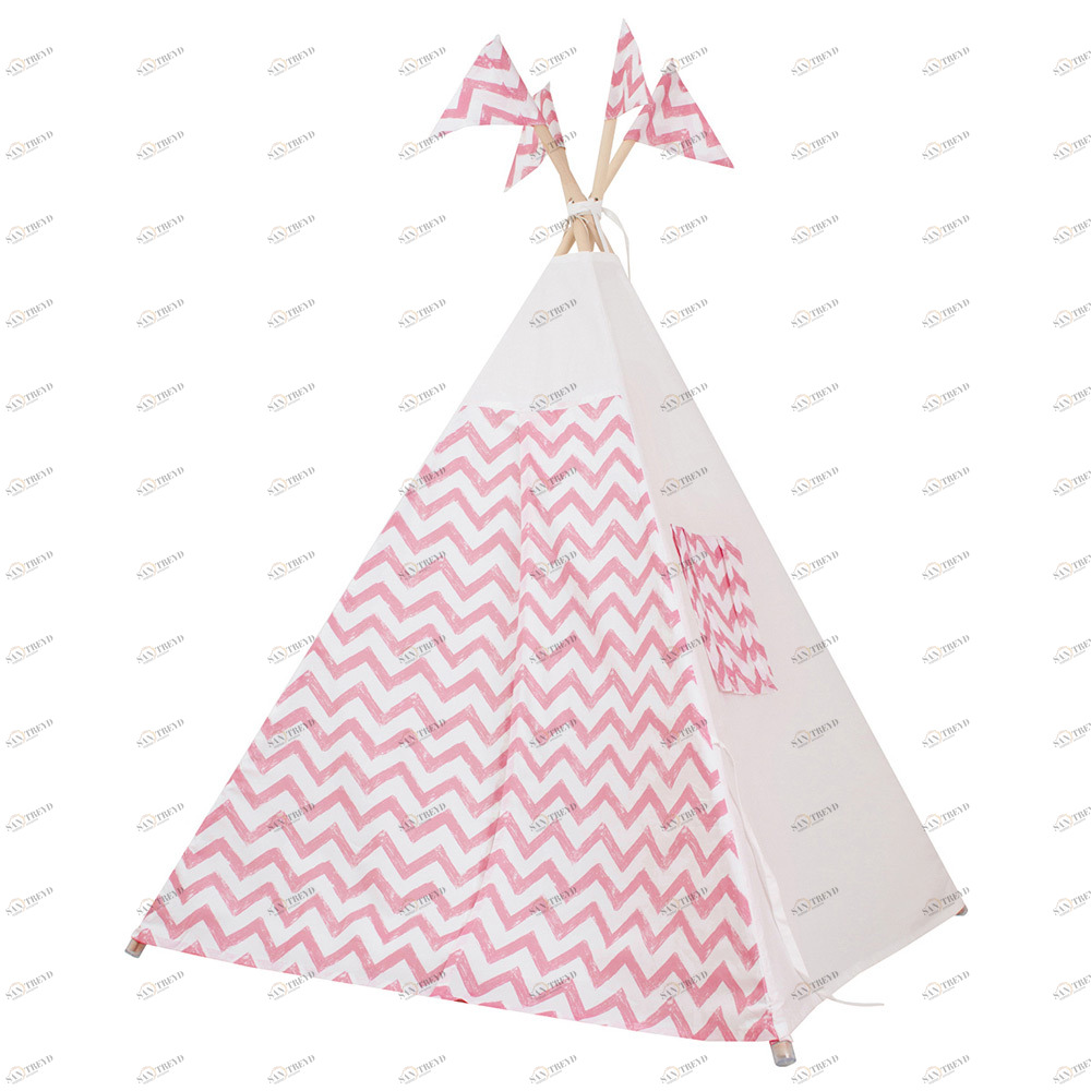 Вигвам Pink Zigzag с окном,карманом и флажками VAMVIGVAM PINK ZIGZAG 281529 Розовый Santreyd 