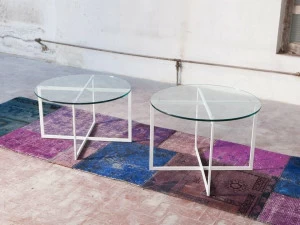 Domingo Salotti Круглый стеклянный журнальный столик для гостиной Tavolini