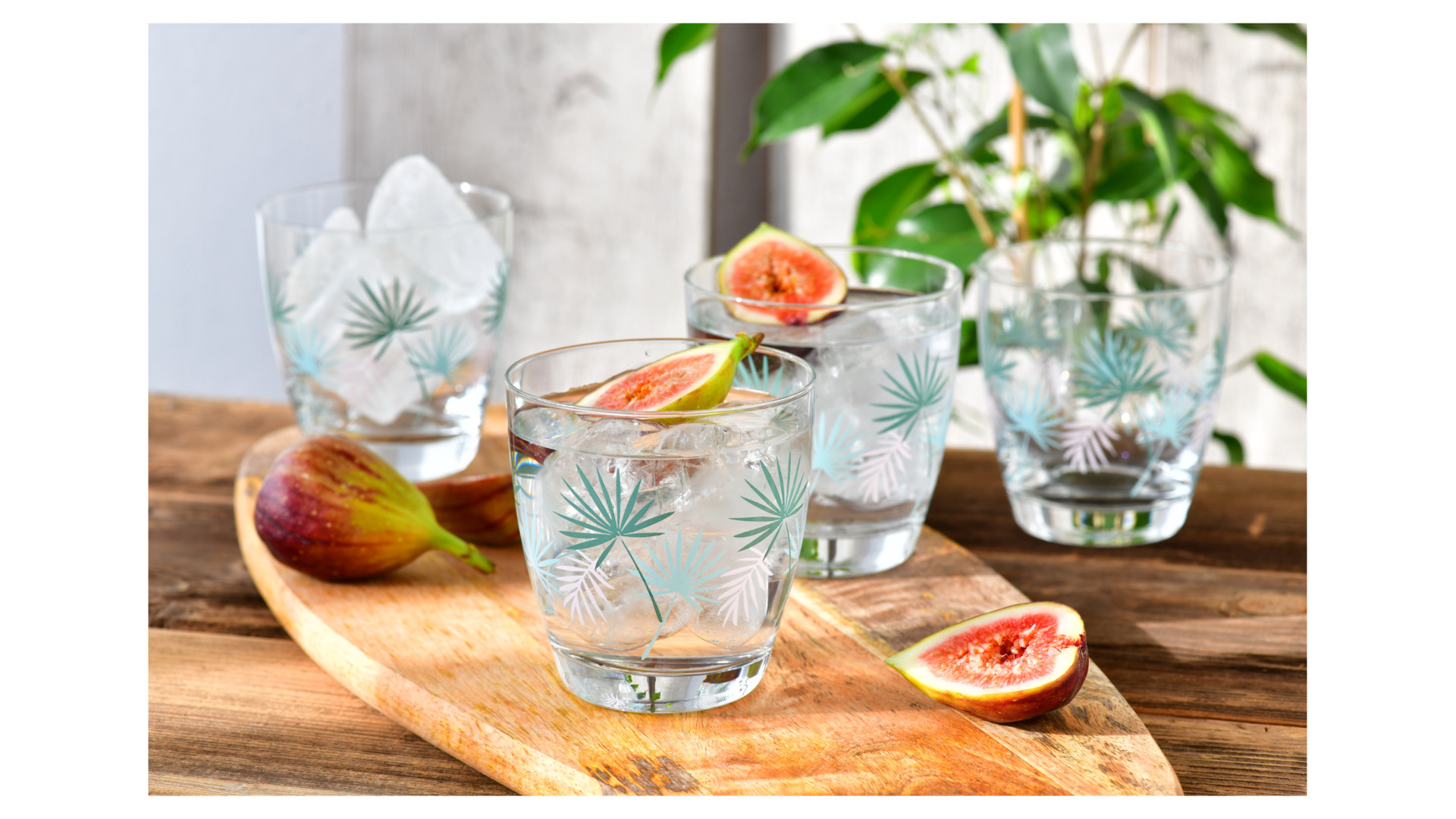 10653573 KROSNO Набор стаканов для воды Krosno "Пальмовые листья" 370мл, 2 шт Стекло  - Вид №2