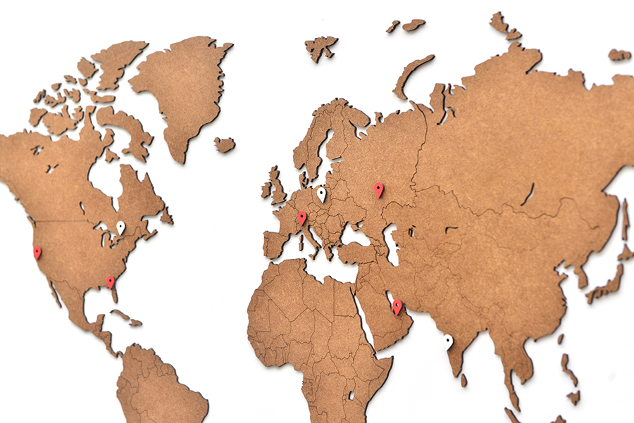 19-03 Карта-пазл wall decoration, 90х54 см, коричневая Mimi  - Вид №1