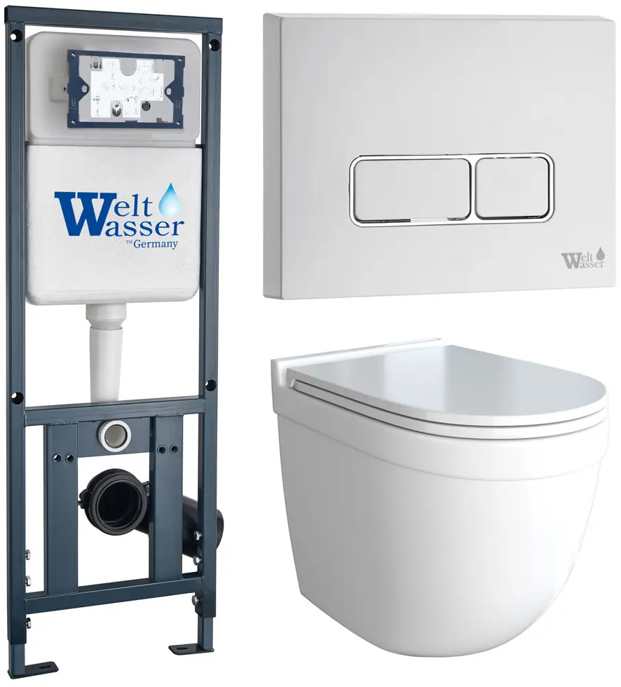 91639064 Комплект инсталляция с унитазом Weltwasser Mar JKS601410SGW цвет белый STLM-0978243