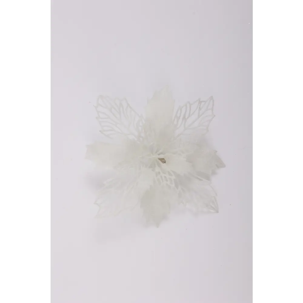 Елочная игрушка Цветок рождественский KREAFORTA 15x15 см белый STLM-2080466