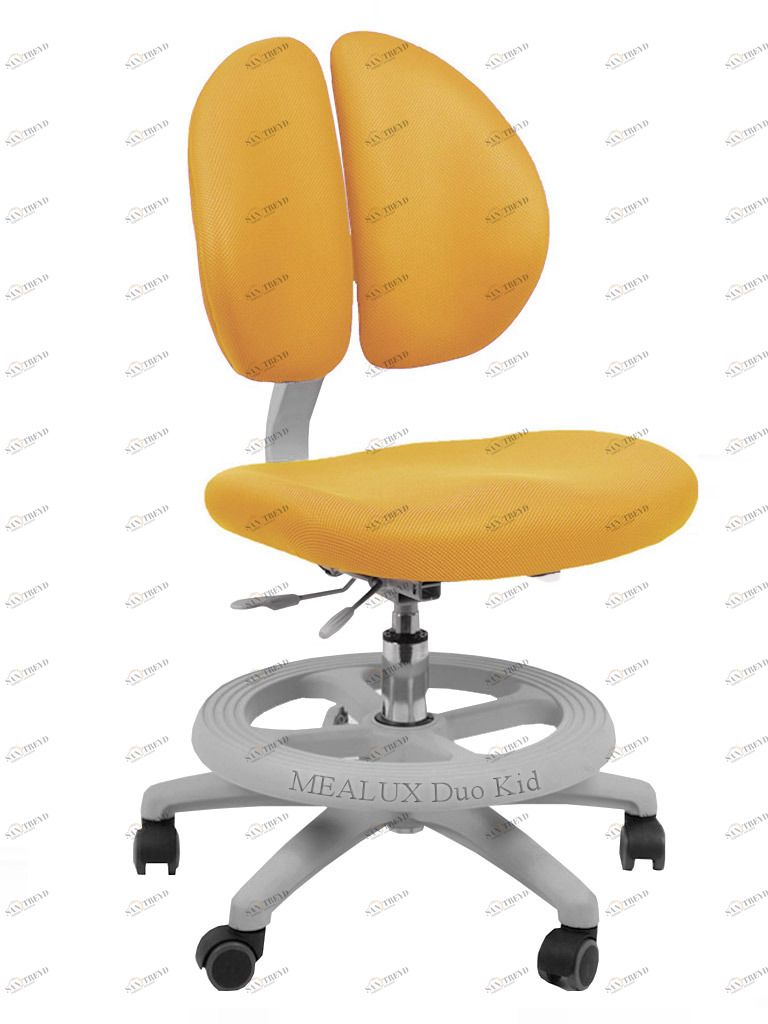 Кресло Duo-Kid Mini ортопедическое желтое однотонное, короткий газлифт MEALUX  261619 Желтый Santreyd 