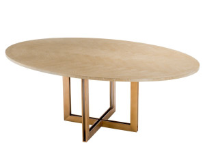 Деревянный фиксированный овальный стол