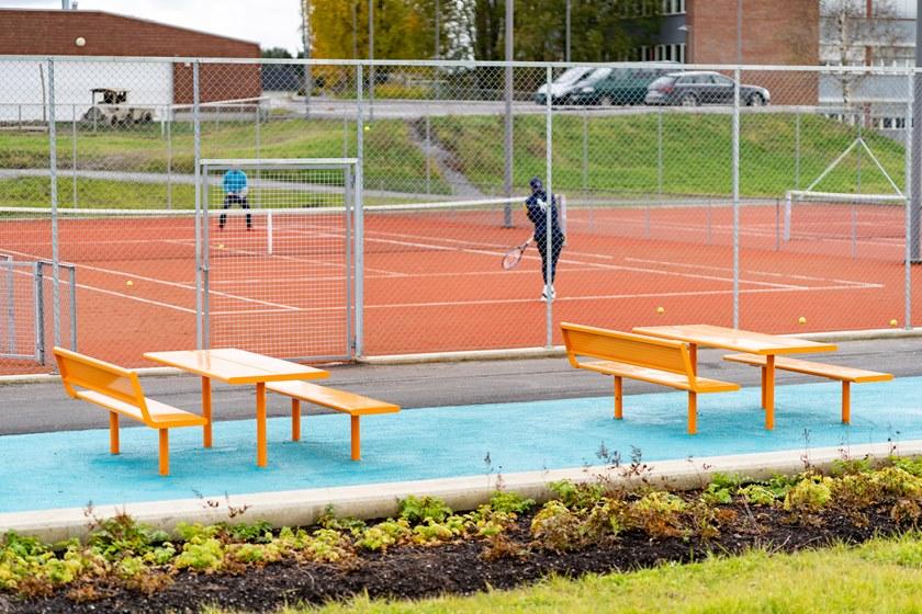 VESTRE Скамья из оцинкованной стали со спинкой April sun-id-1485855 - Вид №3