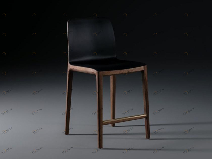 Artisan Барный стул из массива дерева с подставкой для ног Invito Bcinxxyy 