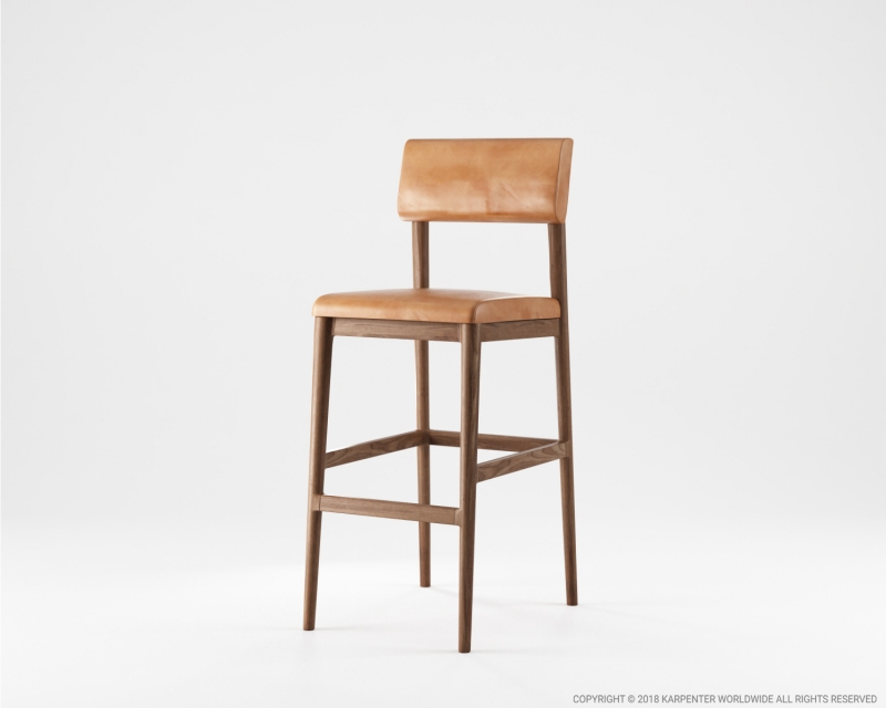 508_1120 Барный стул с кожей Karpenter  - Вид №1