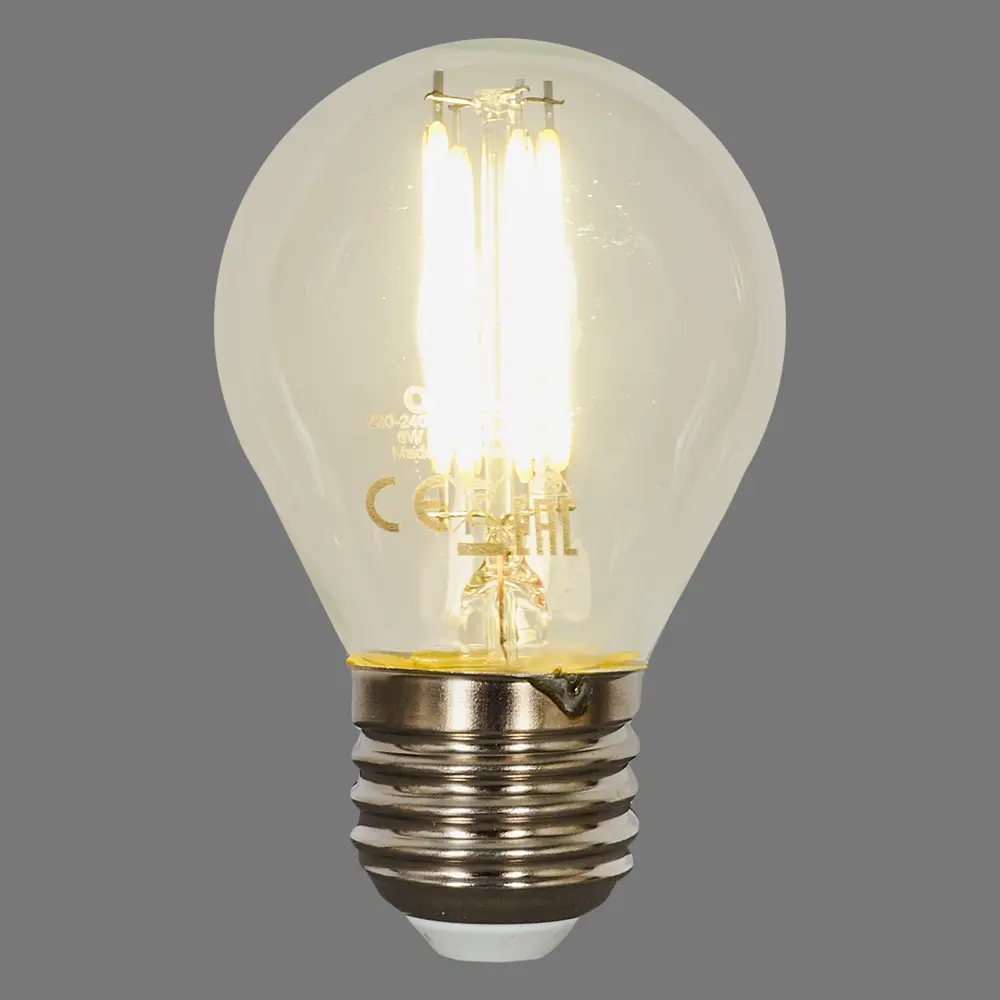Лампа светодиодная Osram E27 220 В 6 Вт шар прозрачная 800 лм белый свет STLM-2101192 - Вид №2