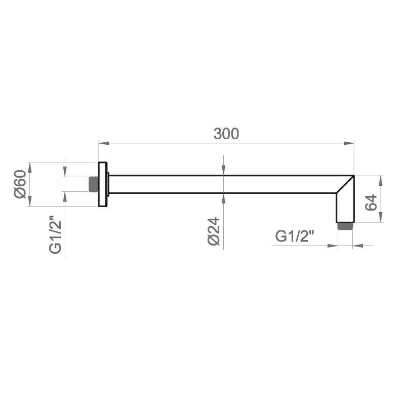 Хромированная металлическая душевая головка и ручной душ Ercos ROUND ARCH-00004203 - Вид №6