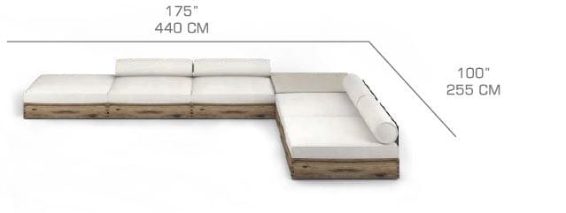 Угловой садовый диван в Sunbrella® MAMAGREEN Aiko ARCH-00074748 - Вид №4