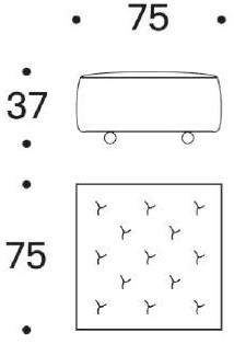 Saba Italia Квадратный пуф со съемным чехлом из ткани на колесиках sun-id-1354166 - Вид №3