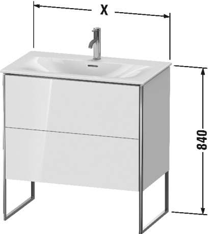 XS452408585 XSquare Тумбочка напольная Белый глянцевый лак Duravit - Вид №2