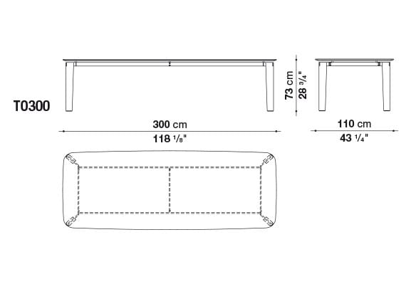 Прямоугольный мраморный стол B&B Italia OSKAR ARCH-00149761 - Вид №1