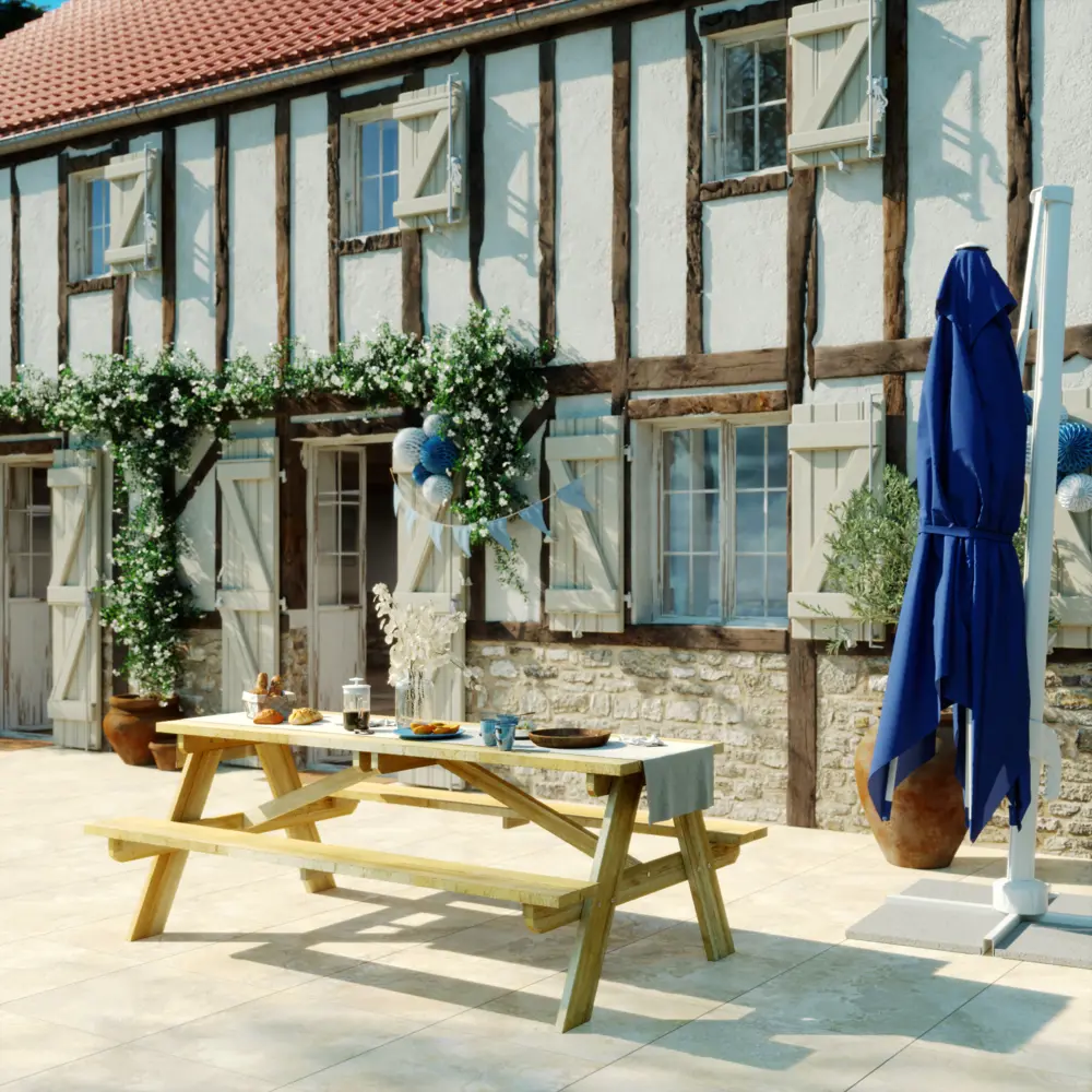 Зонт с боковой опорой Naterial 286x286 h264см квадрат синий STLM-2004351 - Вид №8