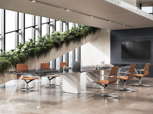 Прямоугольный стеклянный стол для совещаний