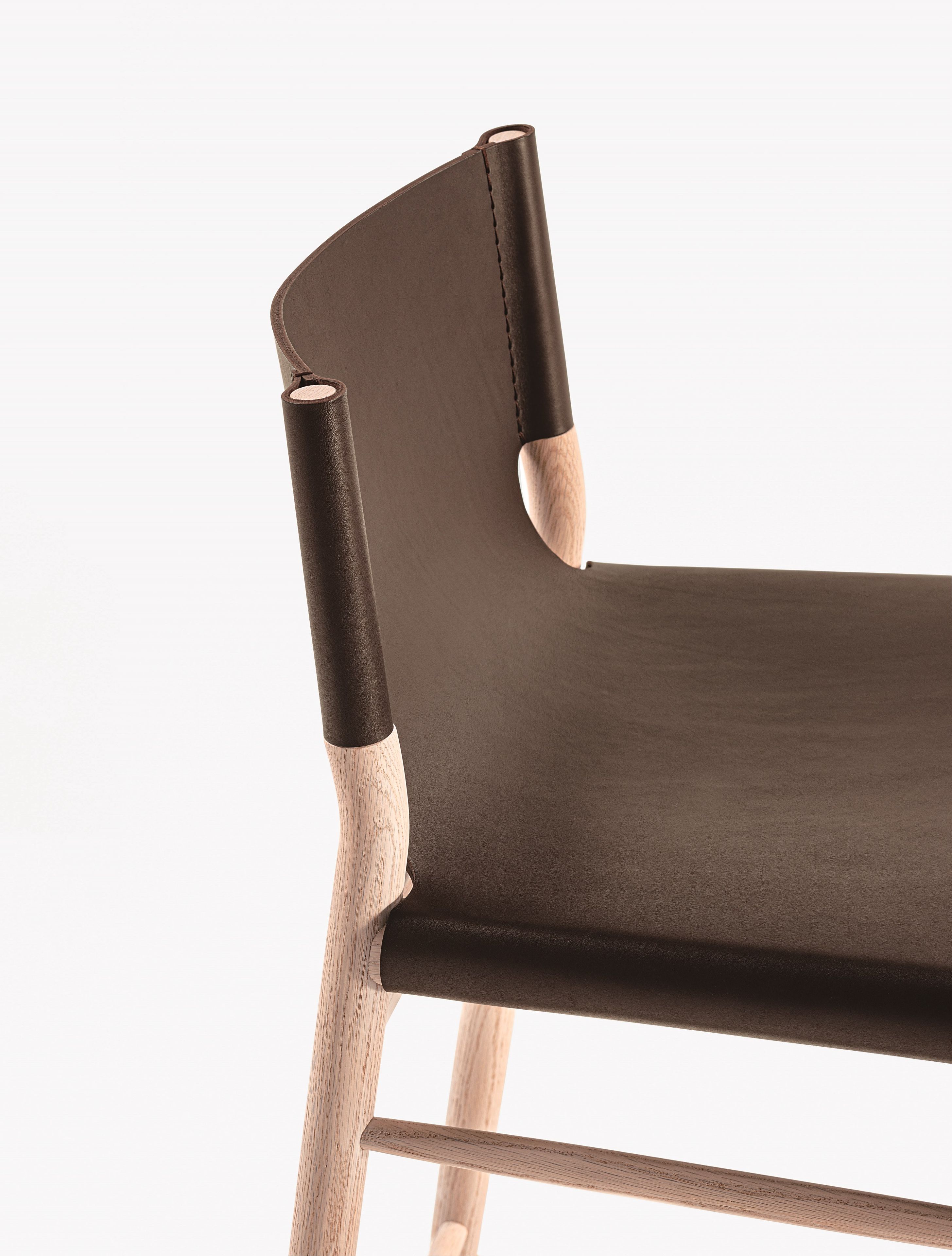Высокий стул из кожи и дуба DE PADOVA Sunset ARCH-00146209 - Вид №4