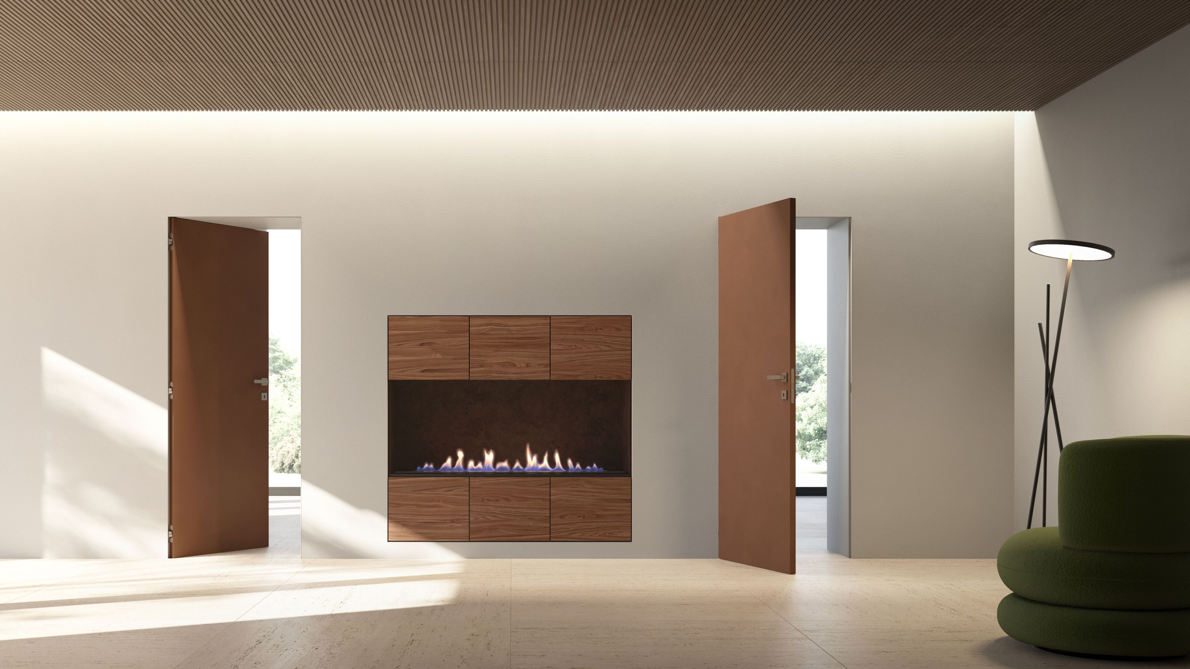 Реверсивные распашные двери провода деревянные стены Ermetika xREVERx ARCH-00107282 - Вид №1