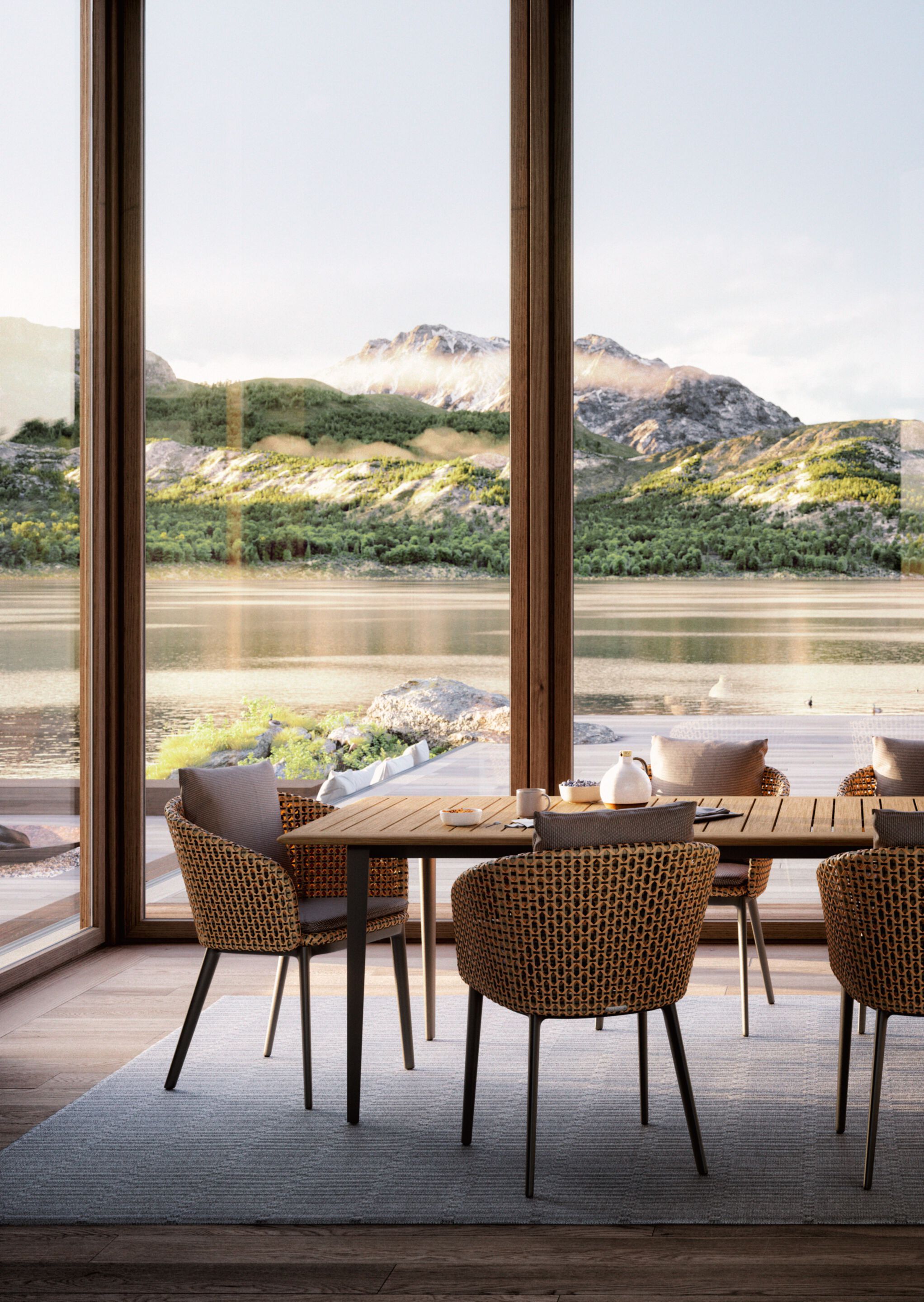 Прямоугольный садовый стол с тиковым верхом DEDON BELLMONDE ARCH-00079448 - Вид №6