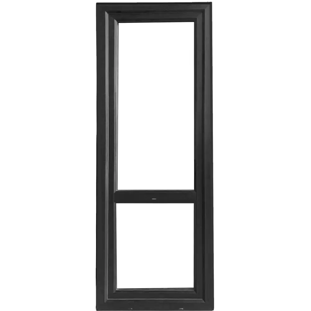 Пластиковая балконная дверь ПВХ Deceuninck одностворчатое 2100x700 мм (ВхШ) двухкамерный стеклопакет белый/антрацит STLM-2071313