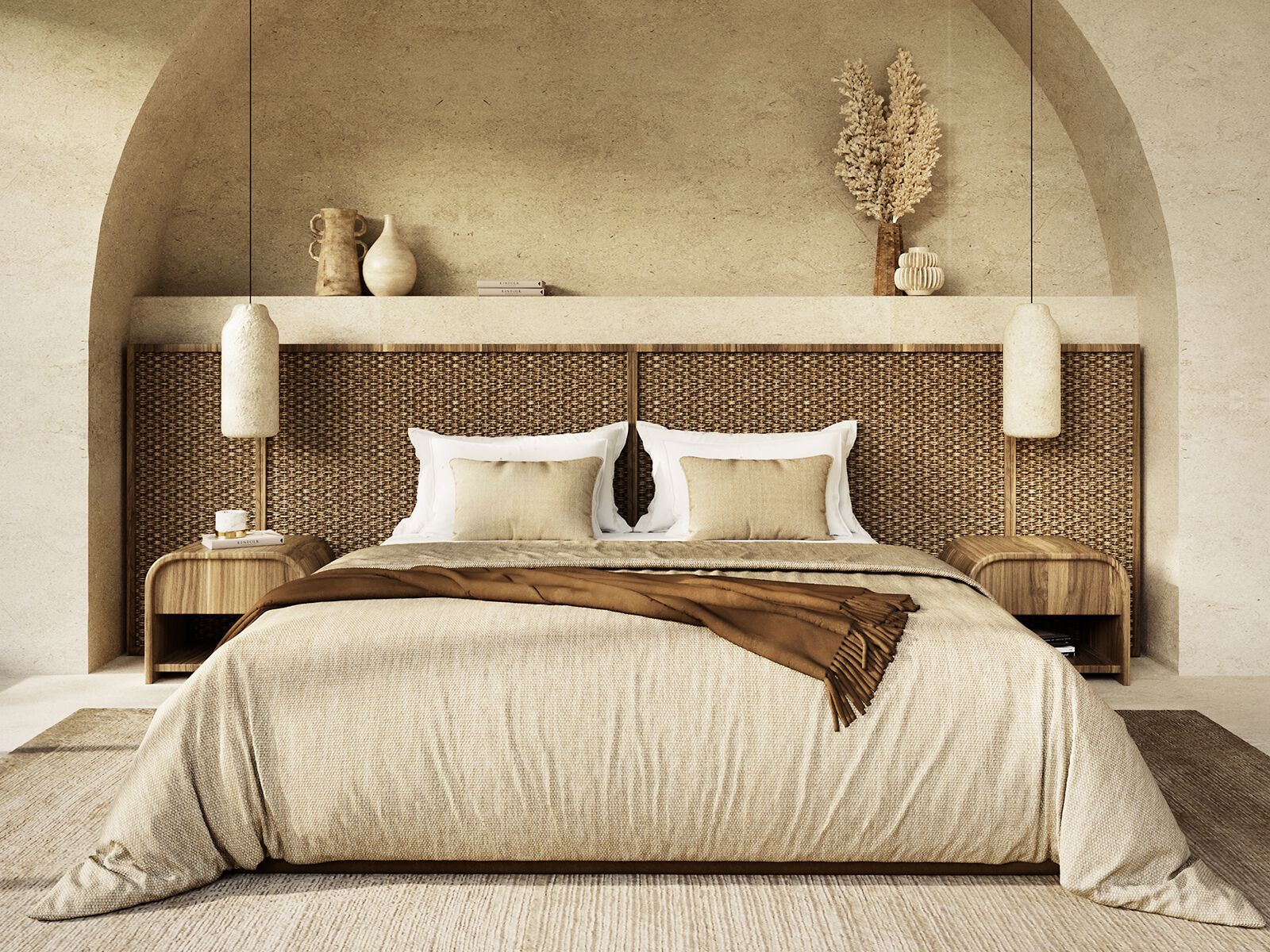 Двуспальная кровать из ткани ANA ROQUE INTERIORS ARCH-00043586 - Вид №1