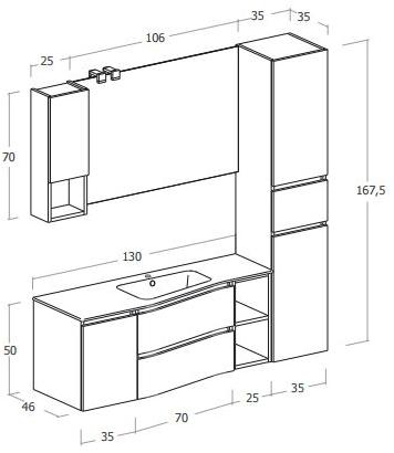 LEGNOBAGNO Тумба под умывальник, лакированная Urban sun-id-1465379 - Вид №3