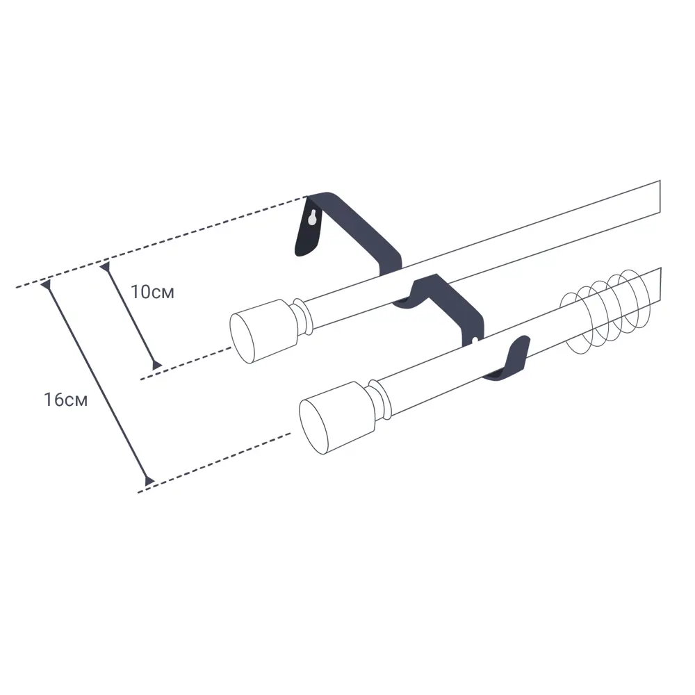 Карниз двухрядный Classic 160 см металл цвет бежевый АРТ-ДЕКОР STLM-2200748 - Вид №4
