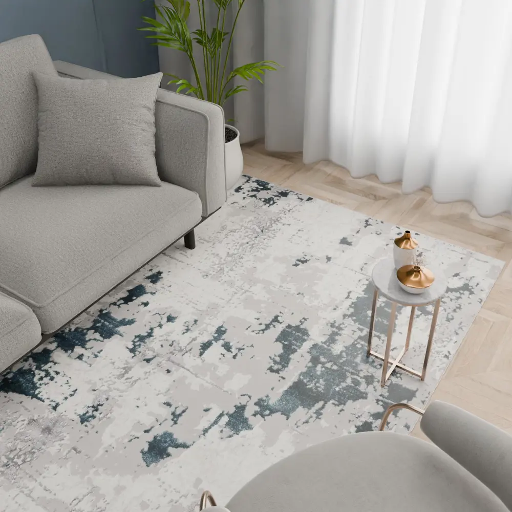 Ковер PALERMO F285 серый 150×230 см с рельефным абстрактным узором 89378823 STLM-1436632 - Вид №5