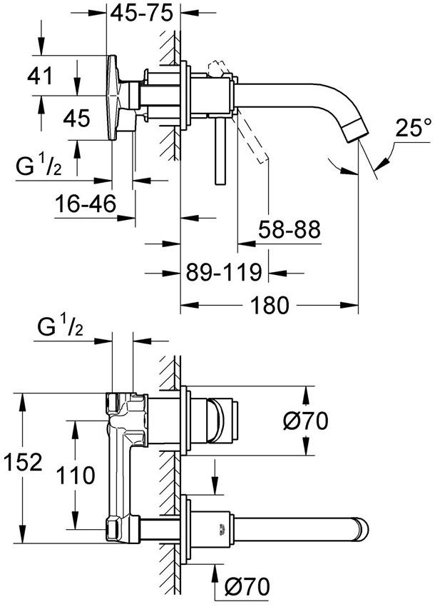 Встраиваемая часть смесителя GROHE, однорычажный (32635000) Spare Parts - Вид №2