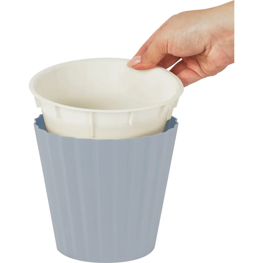 Горшок цветочный Ingreen Sand Утро туманное ø16 см h14.6 см v2 л пластик серый STLM-2105866 - Вид №2