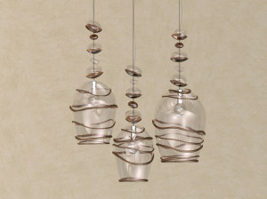 Подвесной светильник ручной работы из дутого стекла