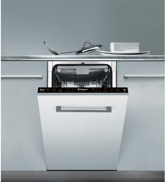 CDI 2L10473-07 Узкая, 82х44.86х57 см, 10 комплектов, 3-я корзина, 6 программ, 47 дб, таймер, расход 8 л, 1/2 загрузка, aqua stop Candy Santreyd 