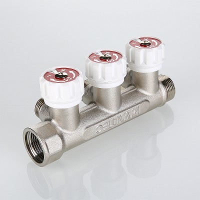 VTc.570.N.0503 Коллектор c регулирующими вентилями Valtec 3/4", 3 x 1/2"  - Вид №3
