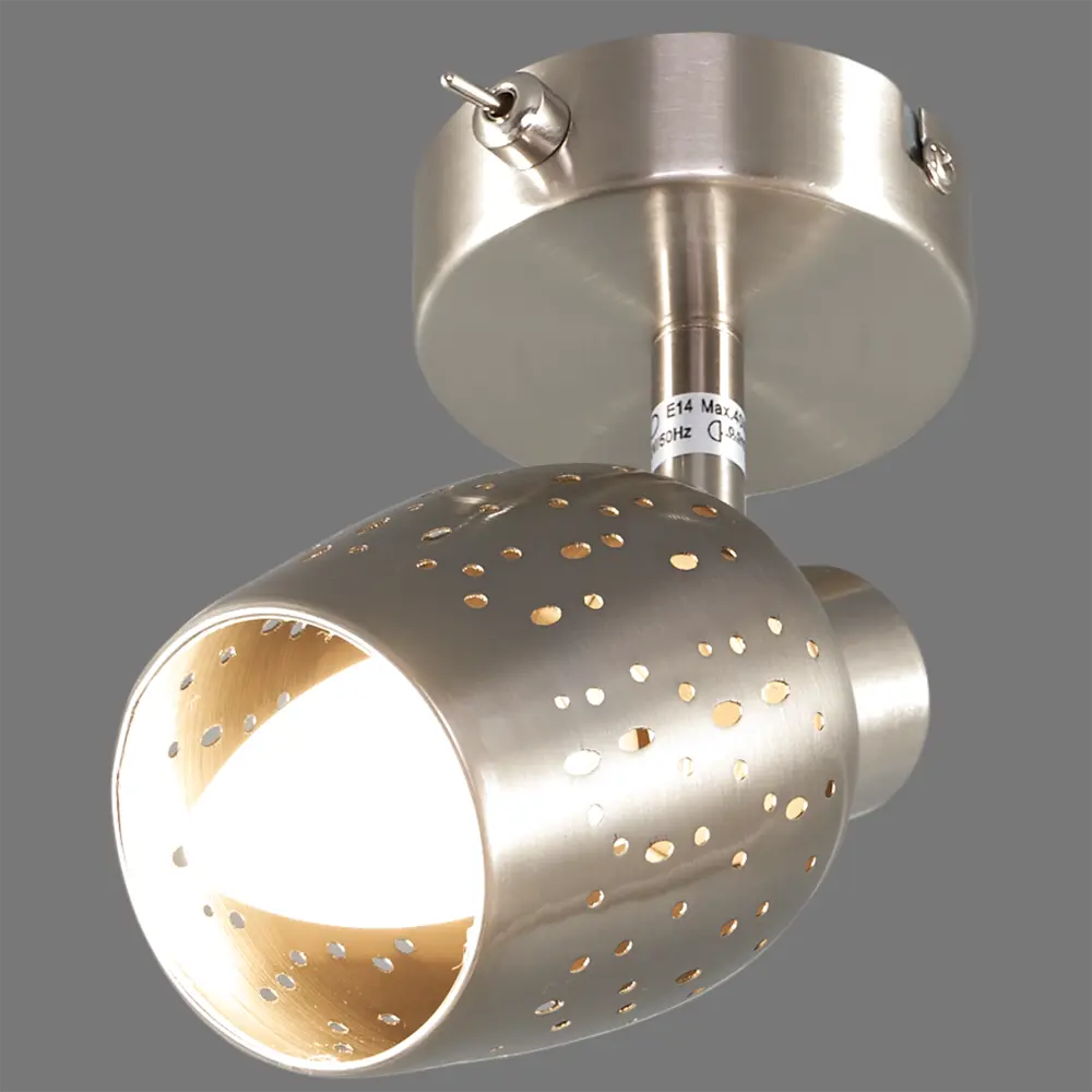 Спот поворотный Siena, 1 лампа, 2 м², цвет сатин никель Escada STLM-2045292 - Вид №3