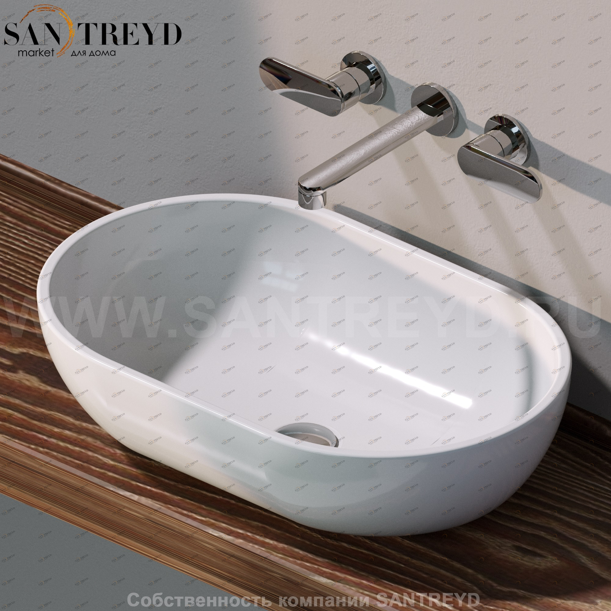 PS62C9016 Накладная раковина на столешницу  овальная Ceramica Flaminia Pass