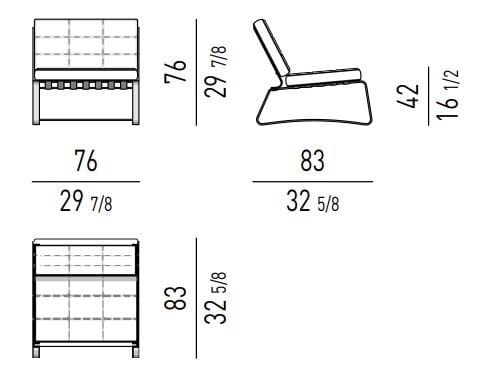 Кресло для саней capitonné из ткани Minotti DELAUNAY QUILT ARCH-00053293 - Вид №3