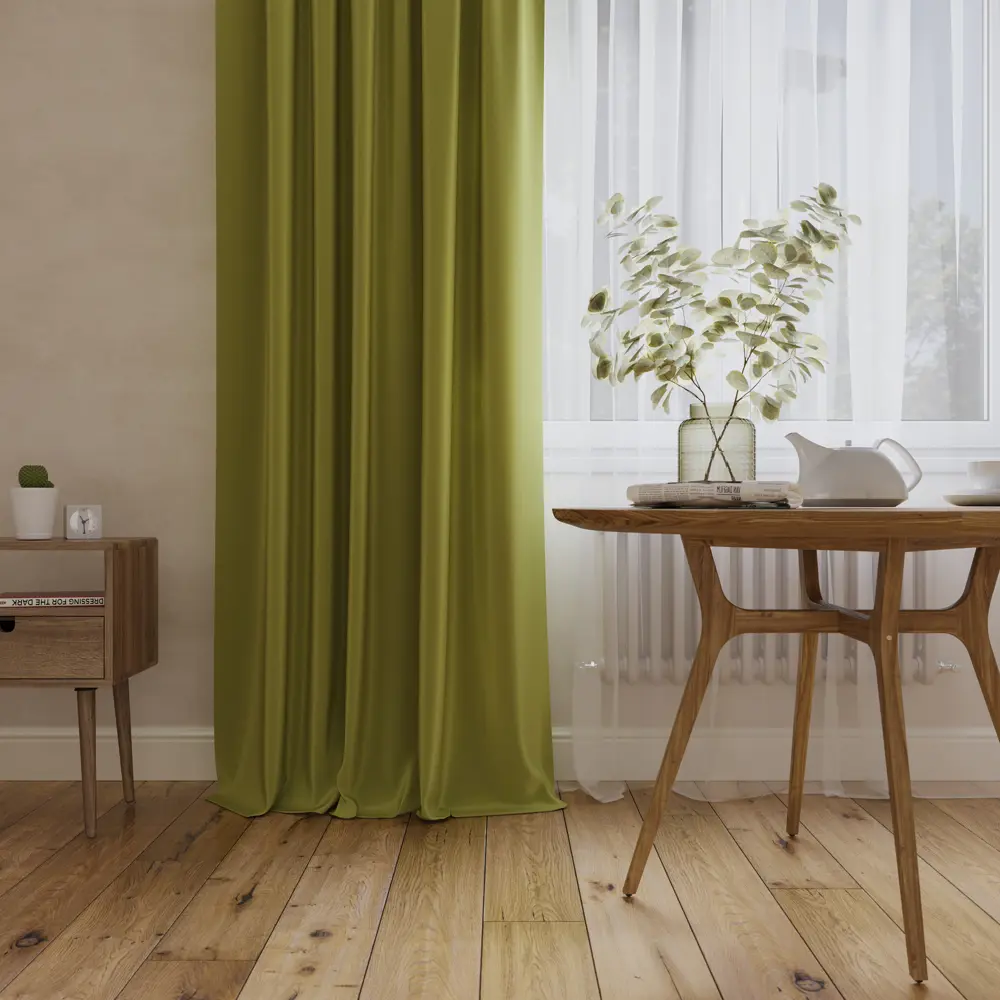 Штора на ленте блэкаут Ален 140x270 см цвет зеленый ТОРГОВЫЙ ДОМ ТЕКСТИЛЬ STLM-2173952