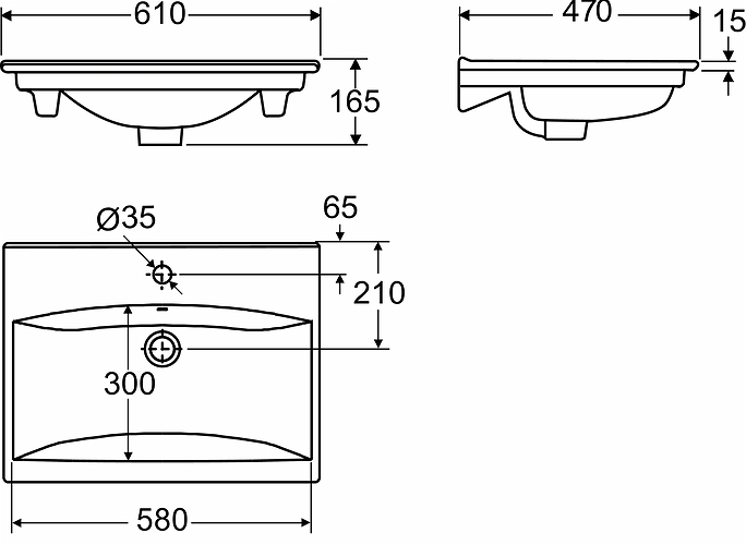 16402 Подвесная раковина настенная прямоугольная IDO  - Вид №3