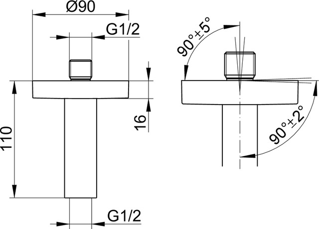 59089010301 Душевой кронштейн DN 15 KEUCO Edition 90 - Вид №2