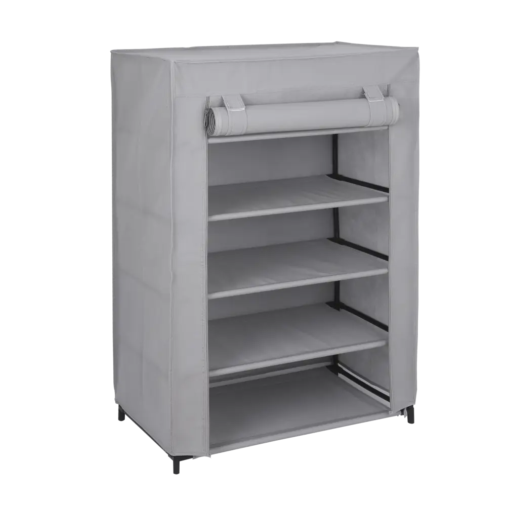 Стеллаж Spaceo для обуви с чехлом - 5 полок, серый 82762252 Стеллаж с чехлом STLM-0035666