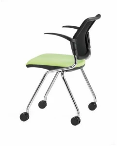 TALIN Стул из мягкой ткани с подлокотниками на колесиках Nesting