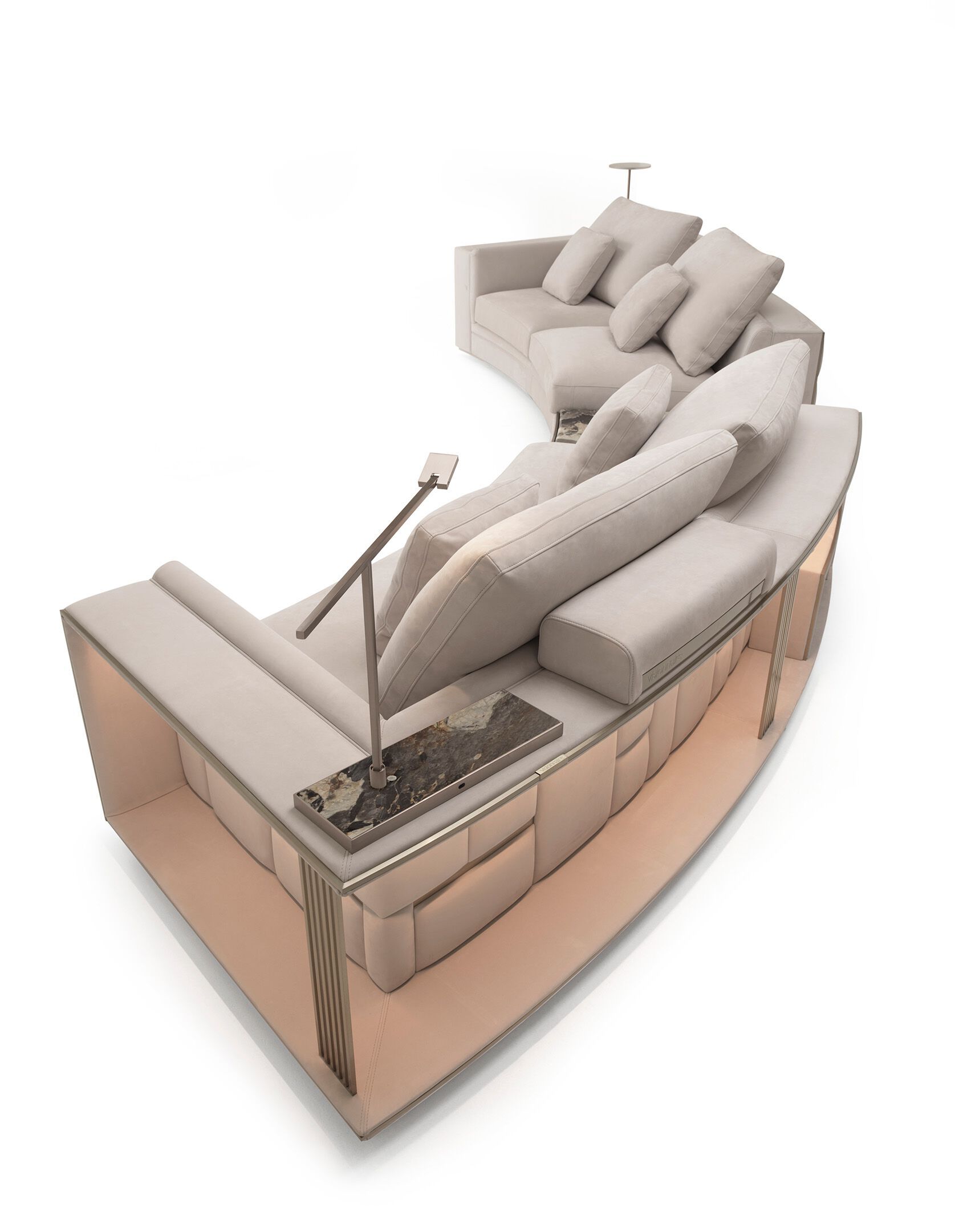 Кожаный модульный изогнутый диван Visionnaire Nomad ARCH-00108311 - Вид №5